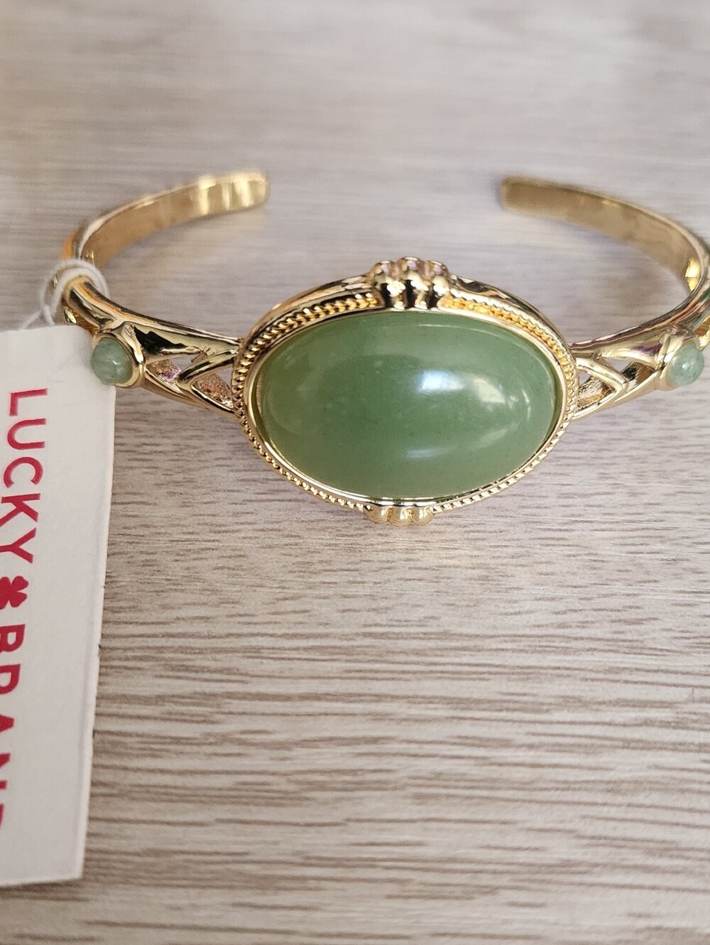 Lucky Brand Gold-Tone Bracelet with Green Cabochon